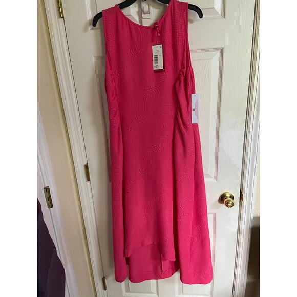 IC Collection Hot Pink Fit Flare Tank Dress, Sz L -- NWT - Picture 2 of 9